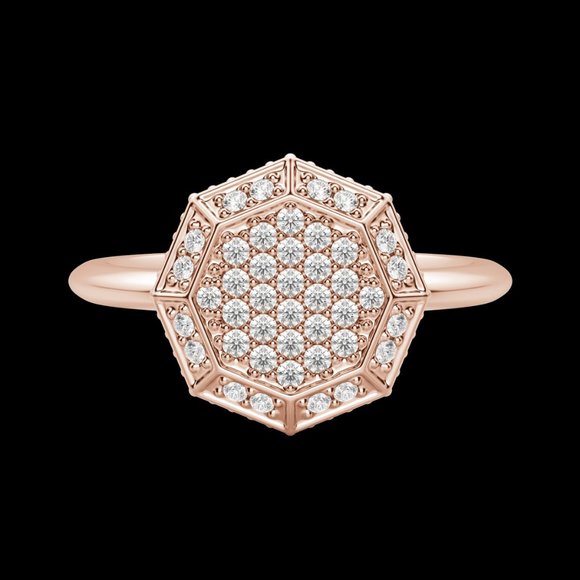 Octagon Pavé Ring - Picture 9 of 9